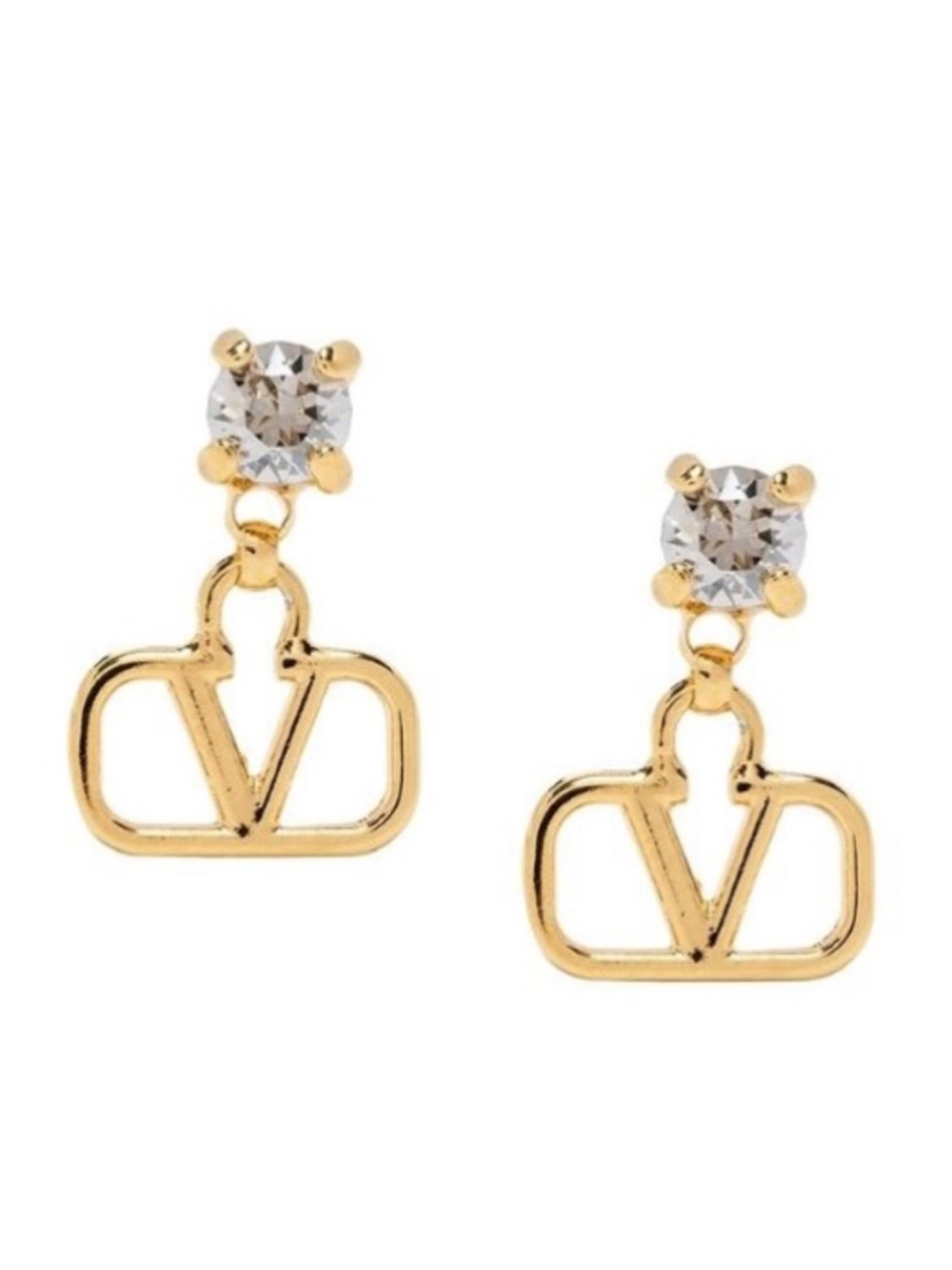 VALENTINO GARAVANI crystal VLOGO dangled earrings